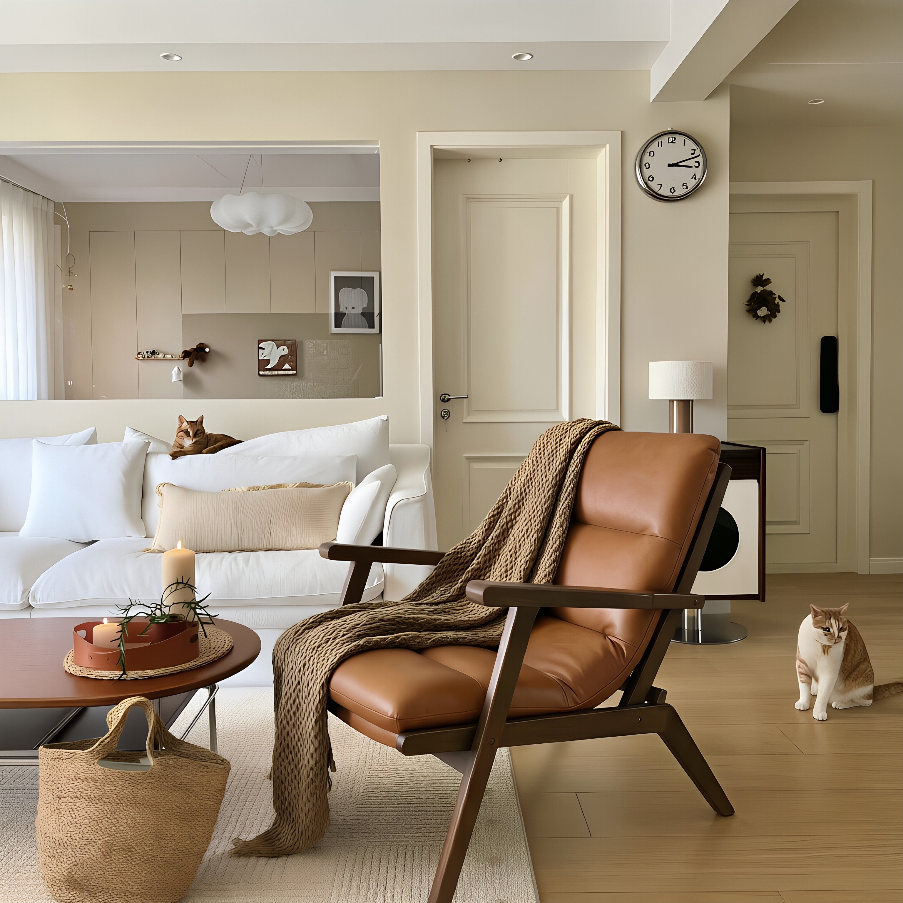 Mid-Century Leather Lounge Chair