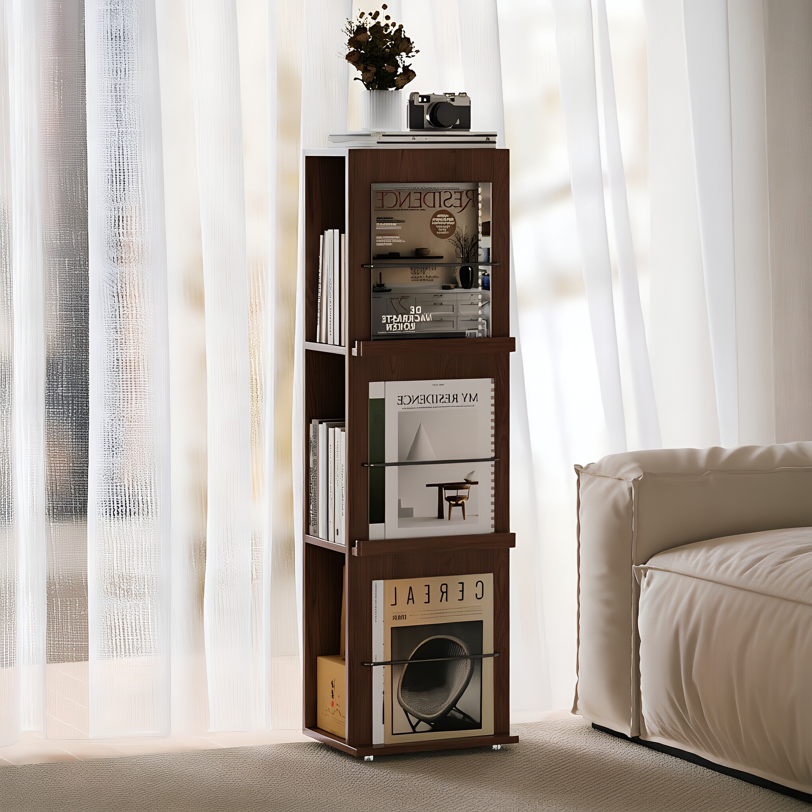 Precision Narrow Walnut Shelf Unit