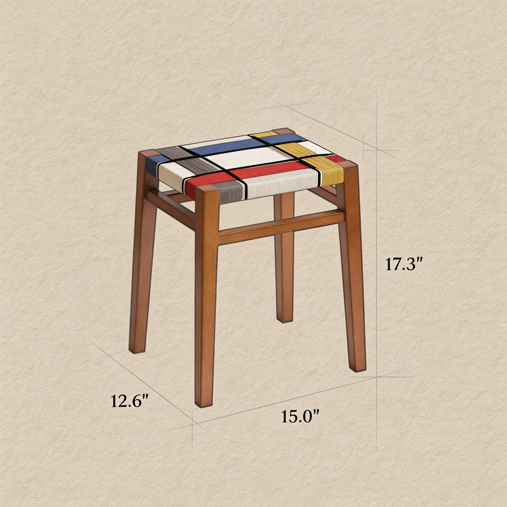 Mondrian Weave Accent Stool