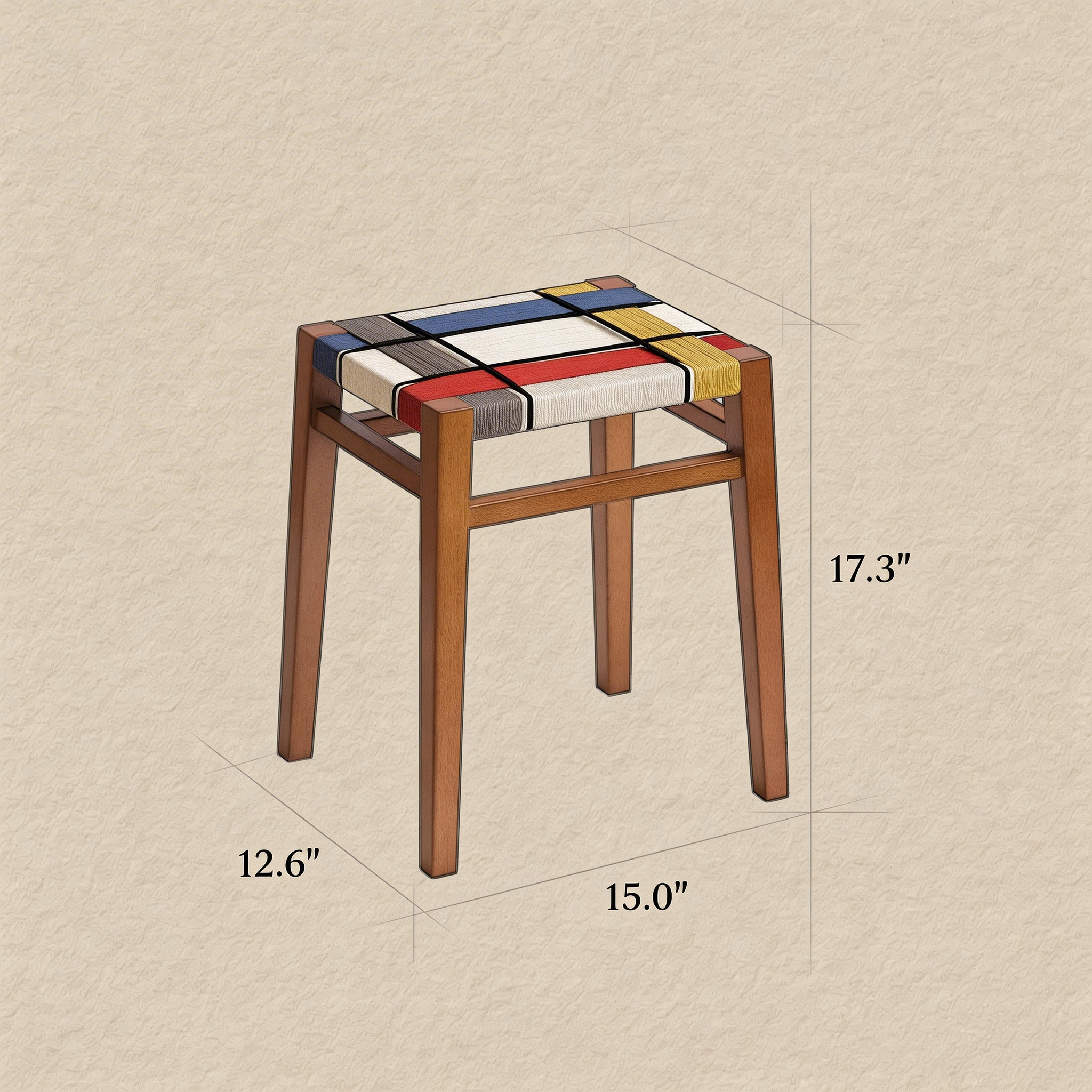 Mondrian Weave Accent Stool