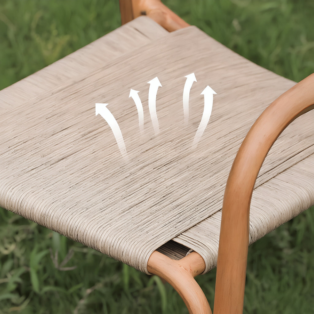 Aluminum Frame Armchair with Handwoven Paper Cord Seat & Back