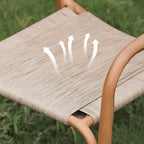 Aluminum Frame Armchair with Handwoven Paper Cord Seat & Back