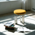 Quadra Stool – Minimalist Metal Frame Stool with Cushioned Round Seat