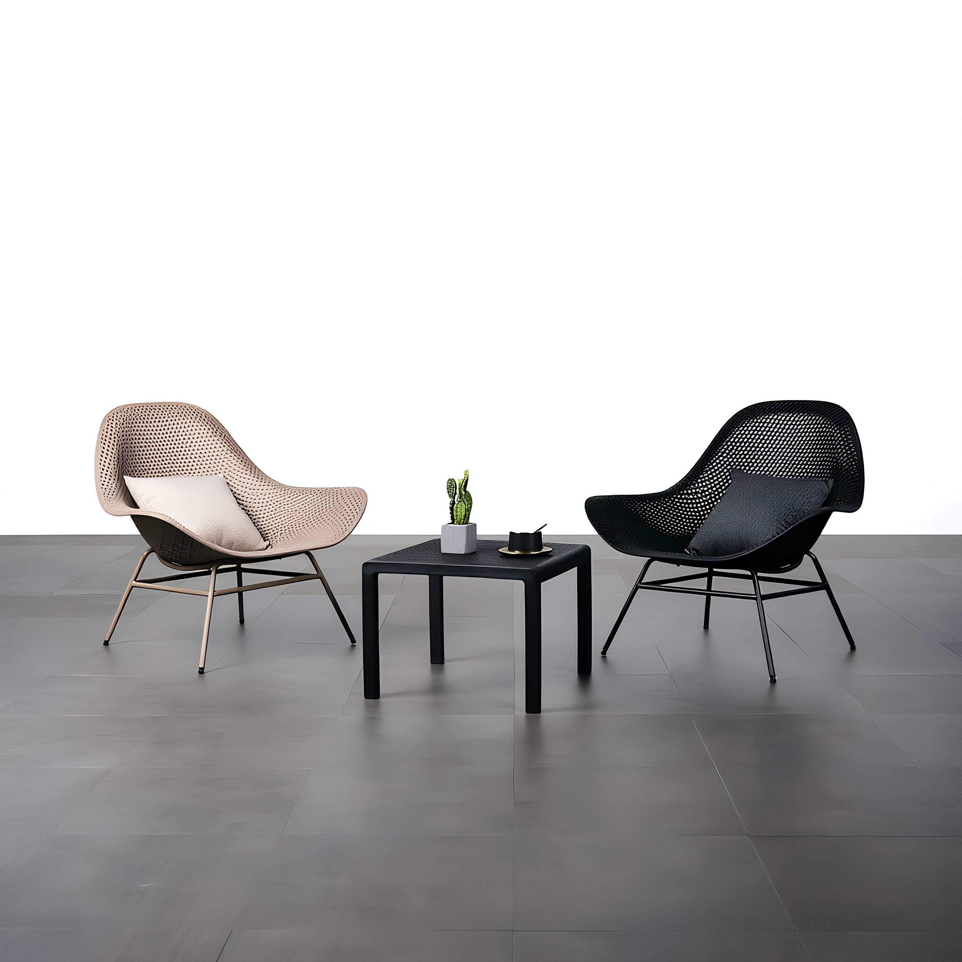 Modern Perforated Shell Lounge Chair