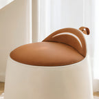 Rotating Vanity Stool – Leatherette Bucket Design with Backrest Handle
