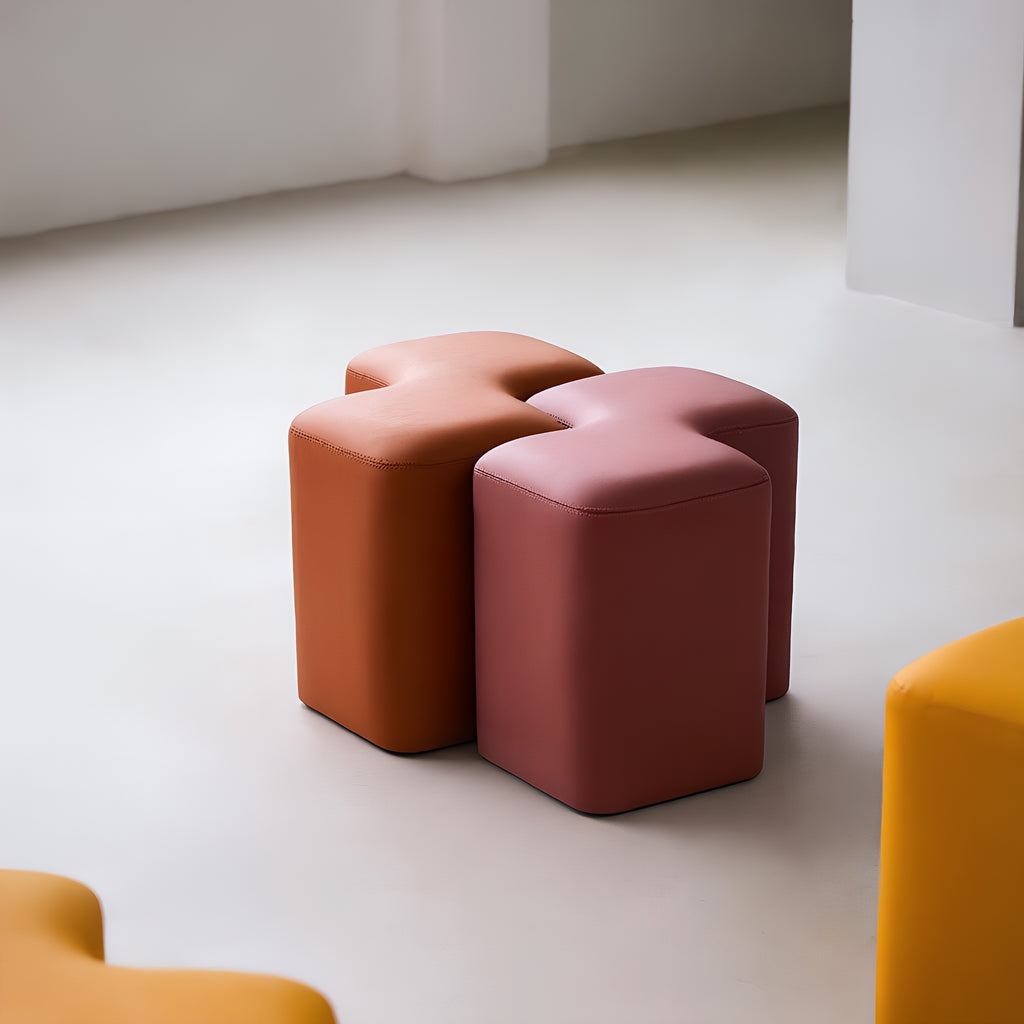 ModuBlock Stool – Interlocking Soft Cube Modules for Flexible Seating