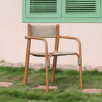 Aluminum Frame Armchair with Handwoven Paper Cord Seat & Back