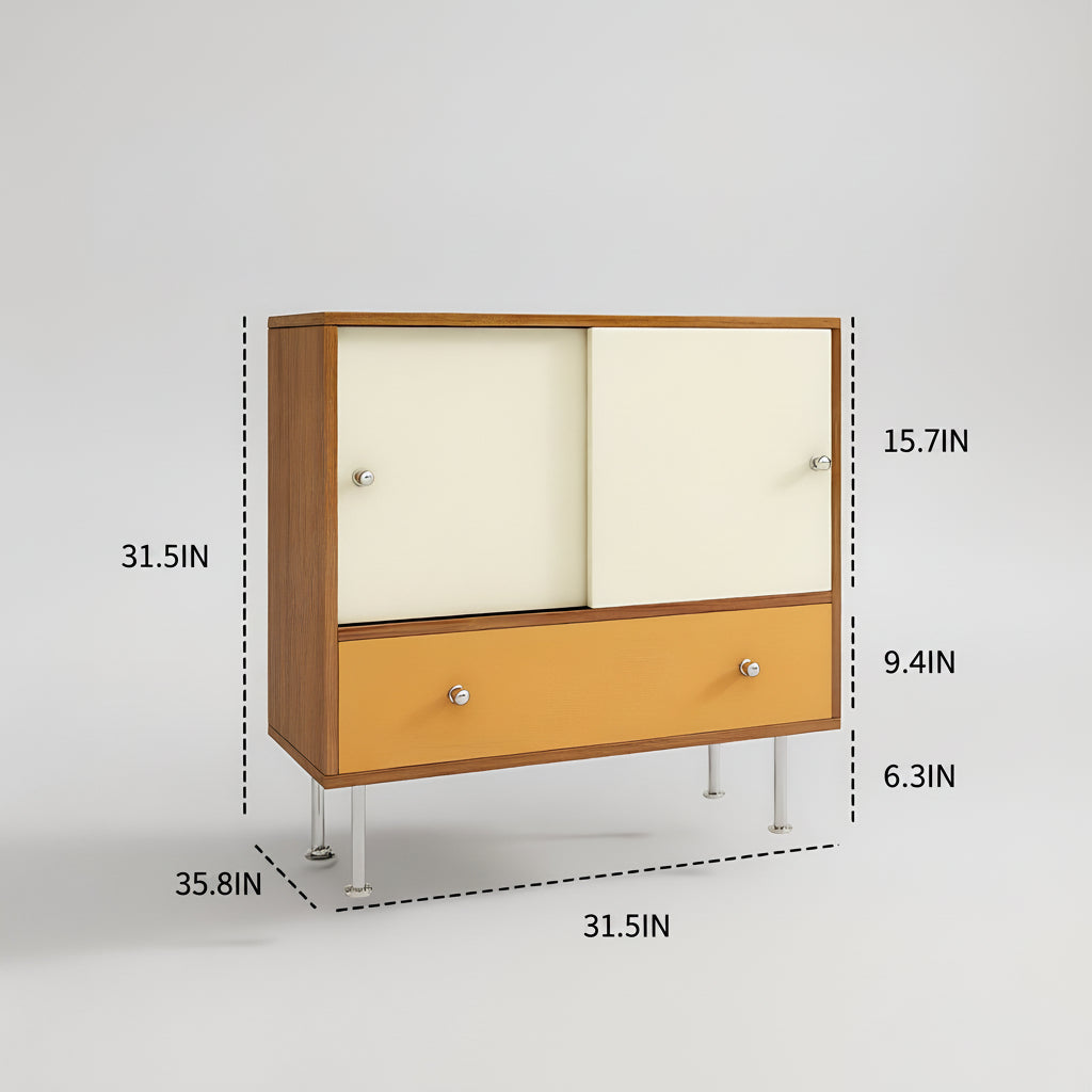 Color-Block Mid-Century Cabinet
