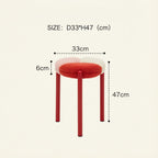 Tri-Petal Stool – Stackable Bouclé Seat with Color-Block Legs