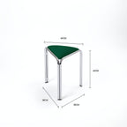 Trigono Stool – Triangular Metal Frame Stool with Upholstered Seat