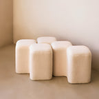 ModuBlock Stool – Interlocking Soft Cube Modules for Flexible Seating