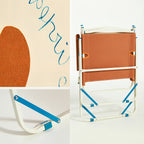 Foldable Canvas Lounge Chair with Wooden Arms