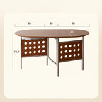 Mid-Century Perforated Foldable Dining Table