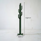 Modern Cactus-Inspired Green Metal Multi-Arm Coat Rack