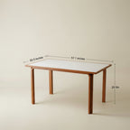 Retro-Modern White Top Wooden Multi-Functional Table