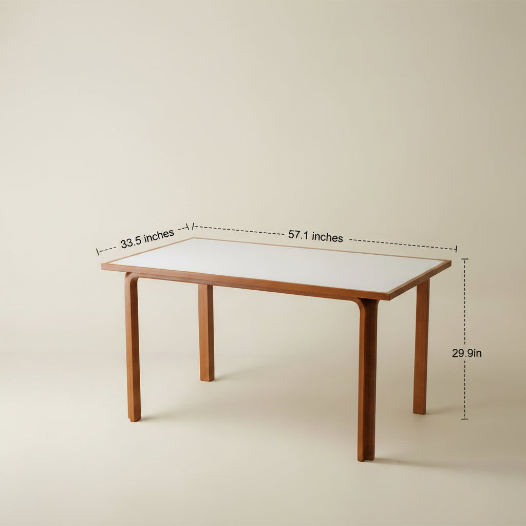 Retro-Modern White Top Wooden Multi-Functional Table