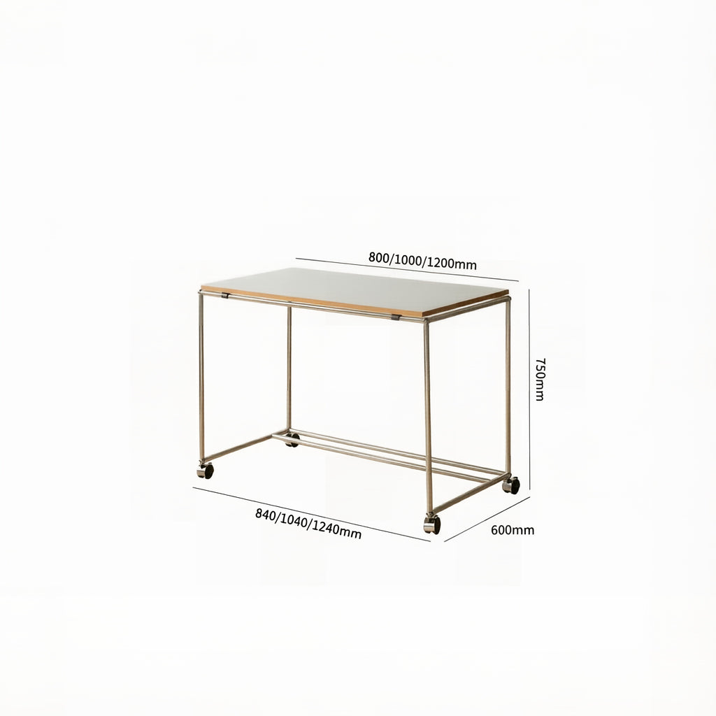 Adjustable-Size Rolling Metal Frame Work Desk