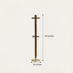 Contemporary Walnut Wood & Metal Integrated Coat Rack