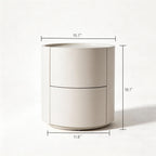 Round Two-Drawer Nightstand