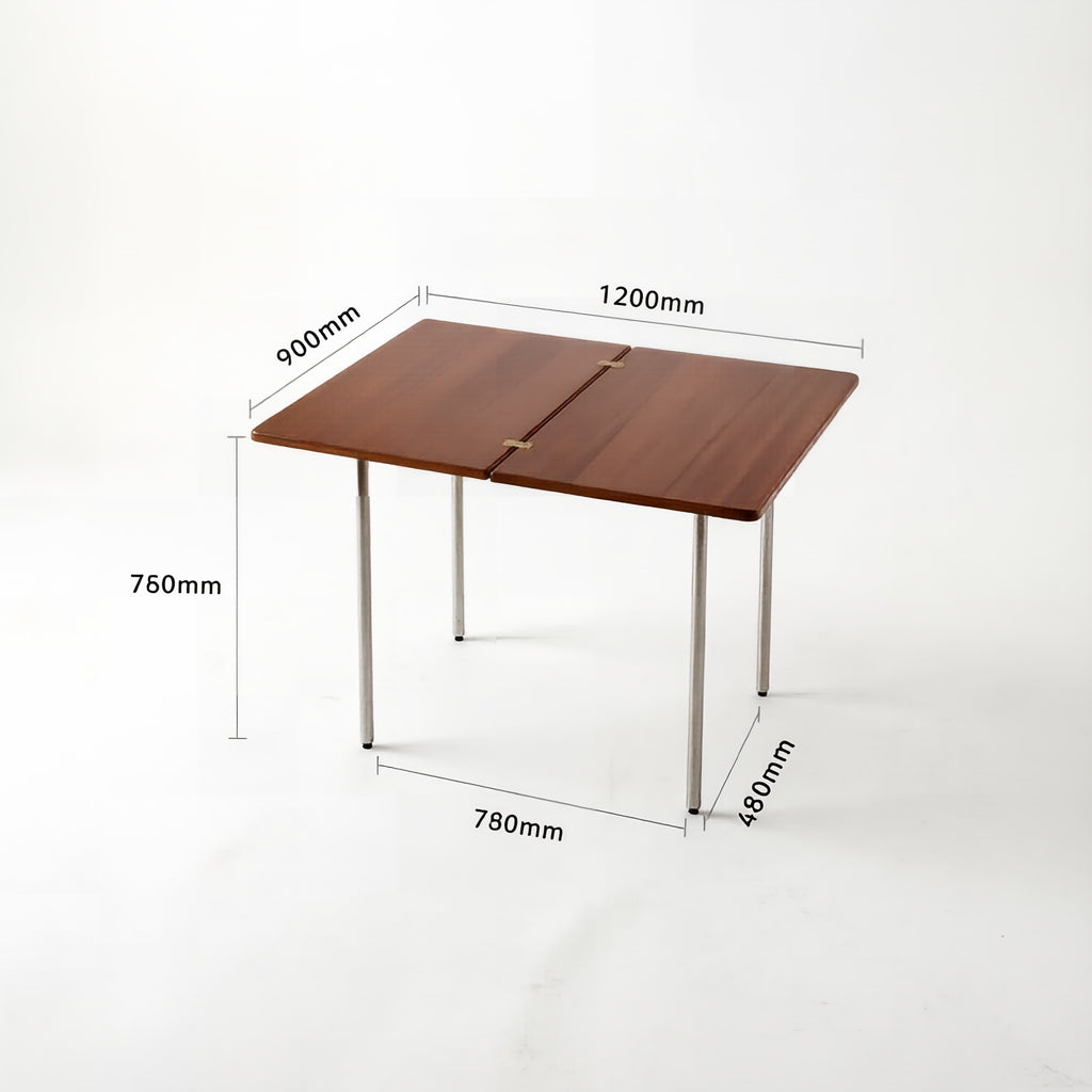 Mid-Century Solid Wood Foldable Dining Table