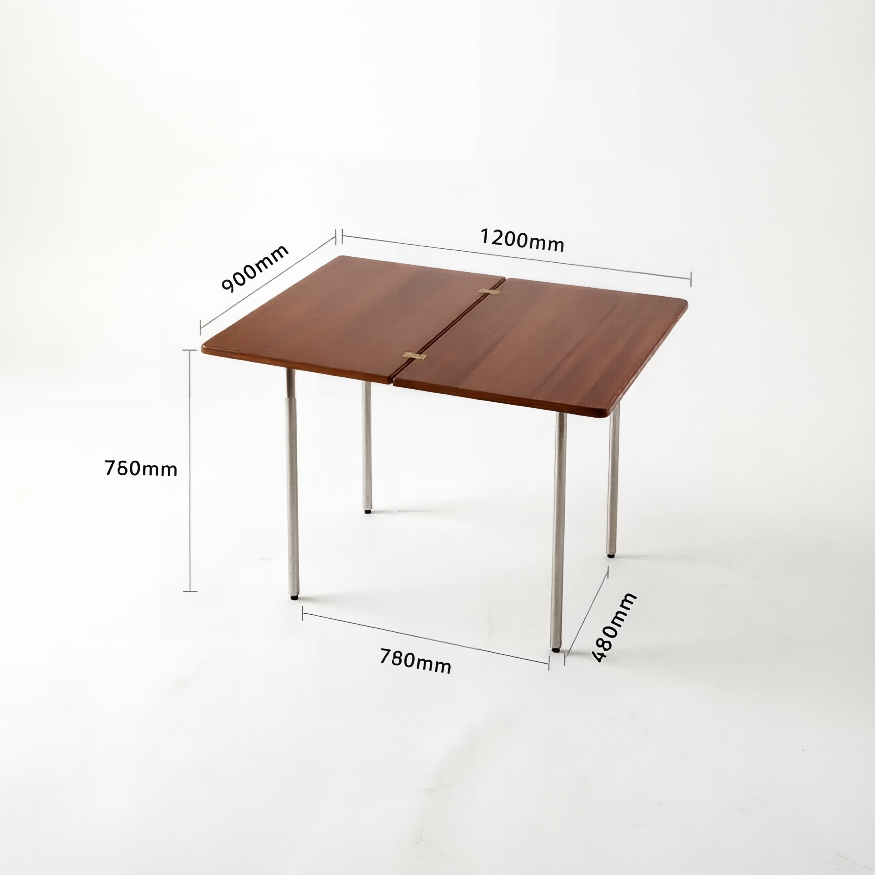 Mid-Century Solid Wood Foldable Dining Table