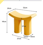 Sculptural Curve Stool – Monolithic Molded Seat with Dual-Cylinder Base