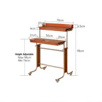 Dual-Tier Height-Adjustable Rolling Desk