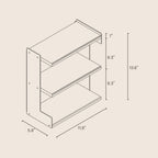Mirror-Finish Metal Supported Three-Tier Wooden Cup Stand