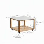 Wheeled Square Side Table