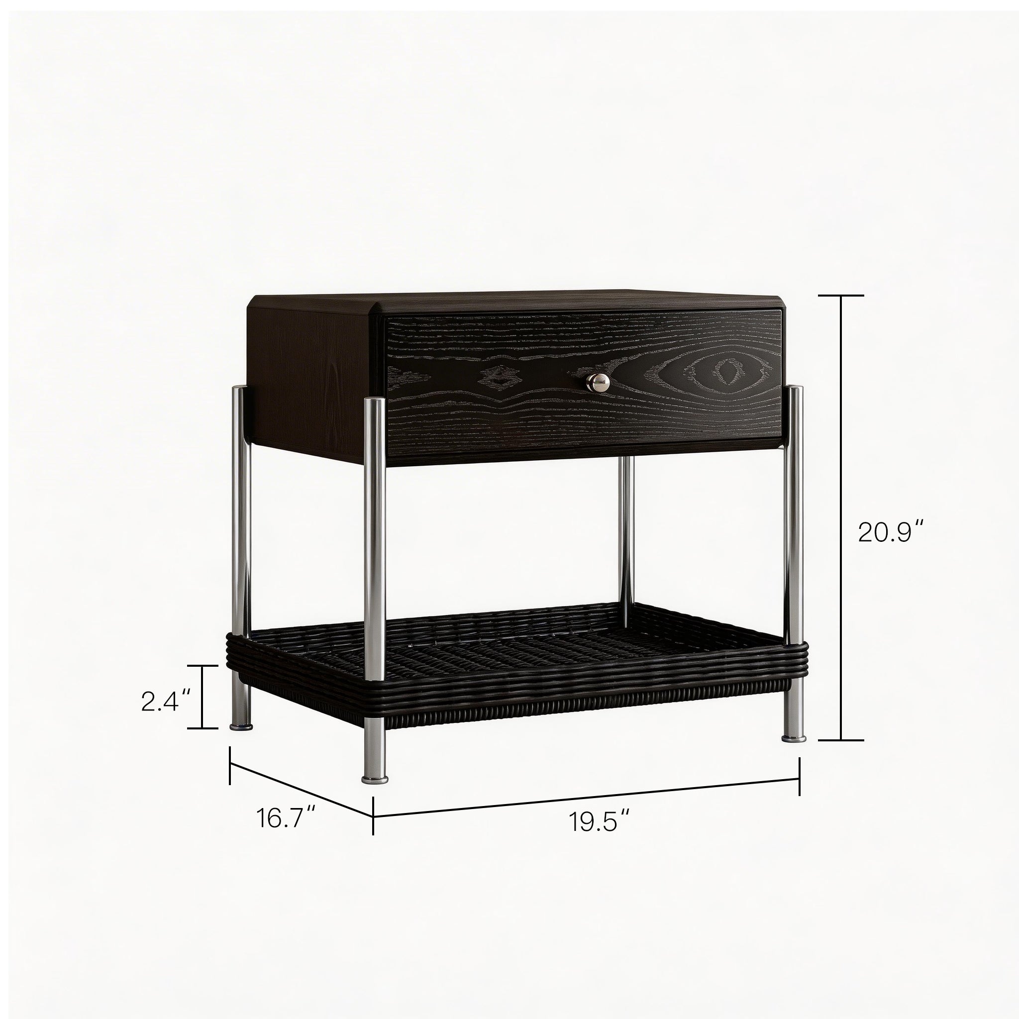 Woven Single-Drawer Nightstand