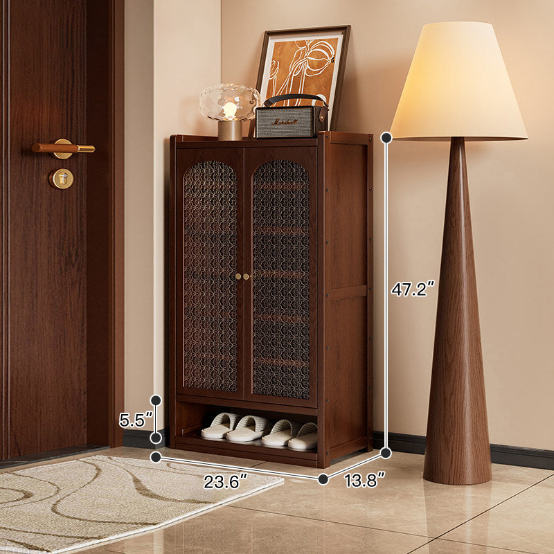 Lace-Panel Entryway Shoe Cabinet