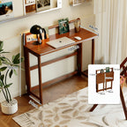 Woven Panel Foldable Solid Wood Compact Desk