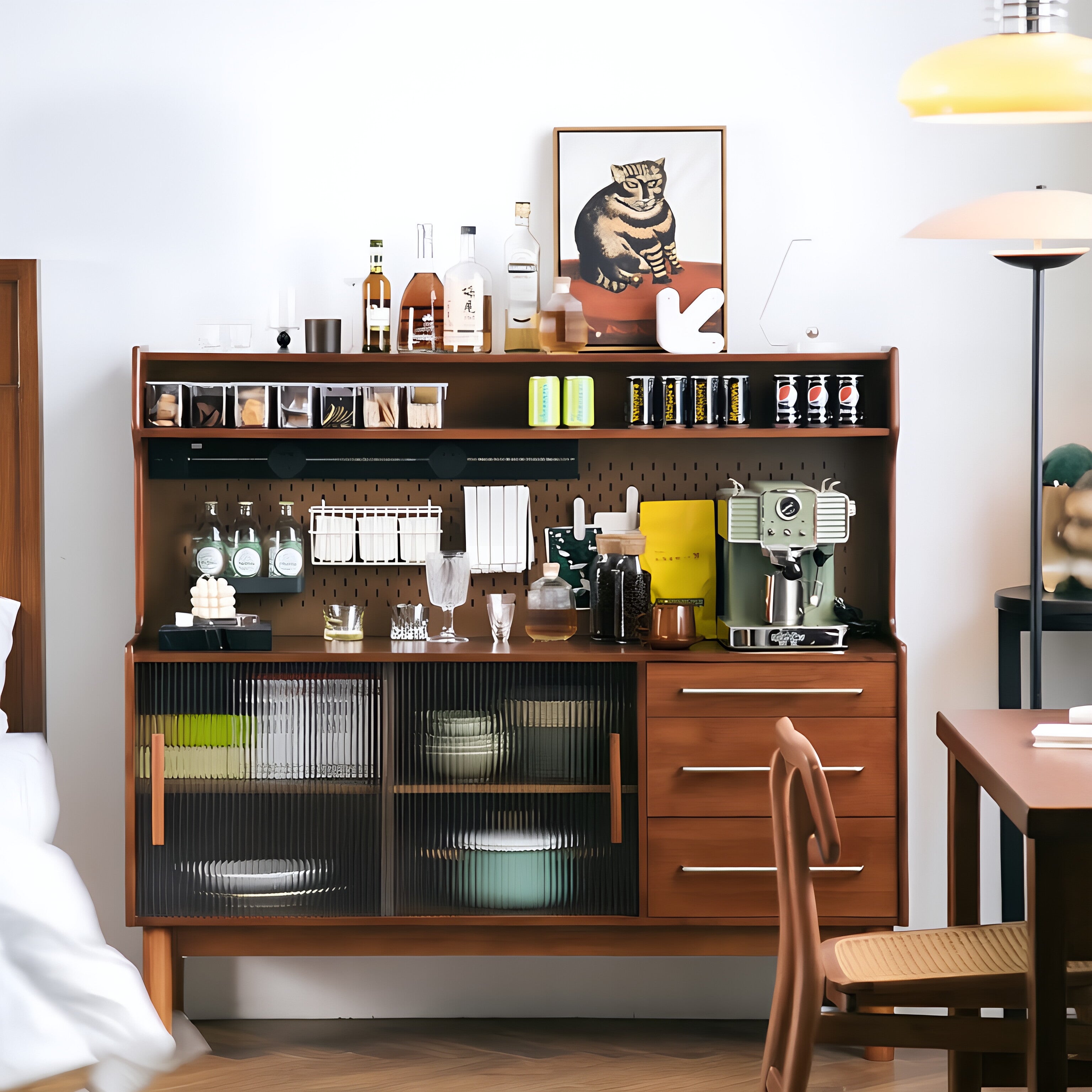 Pegboard Mid-Century Cabinet