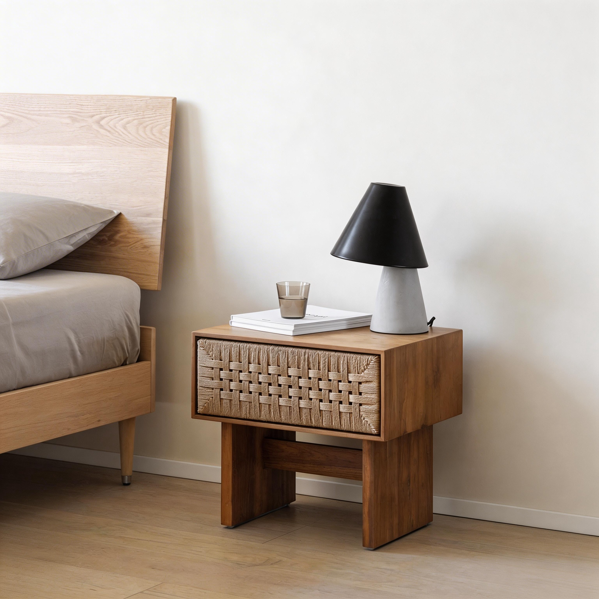 WovenHaven Bedside Table