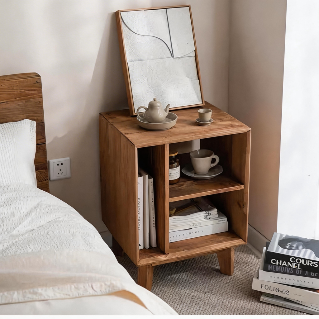 Cedar Open-Shelf Nightstand