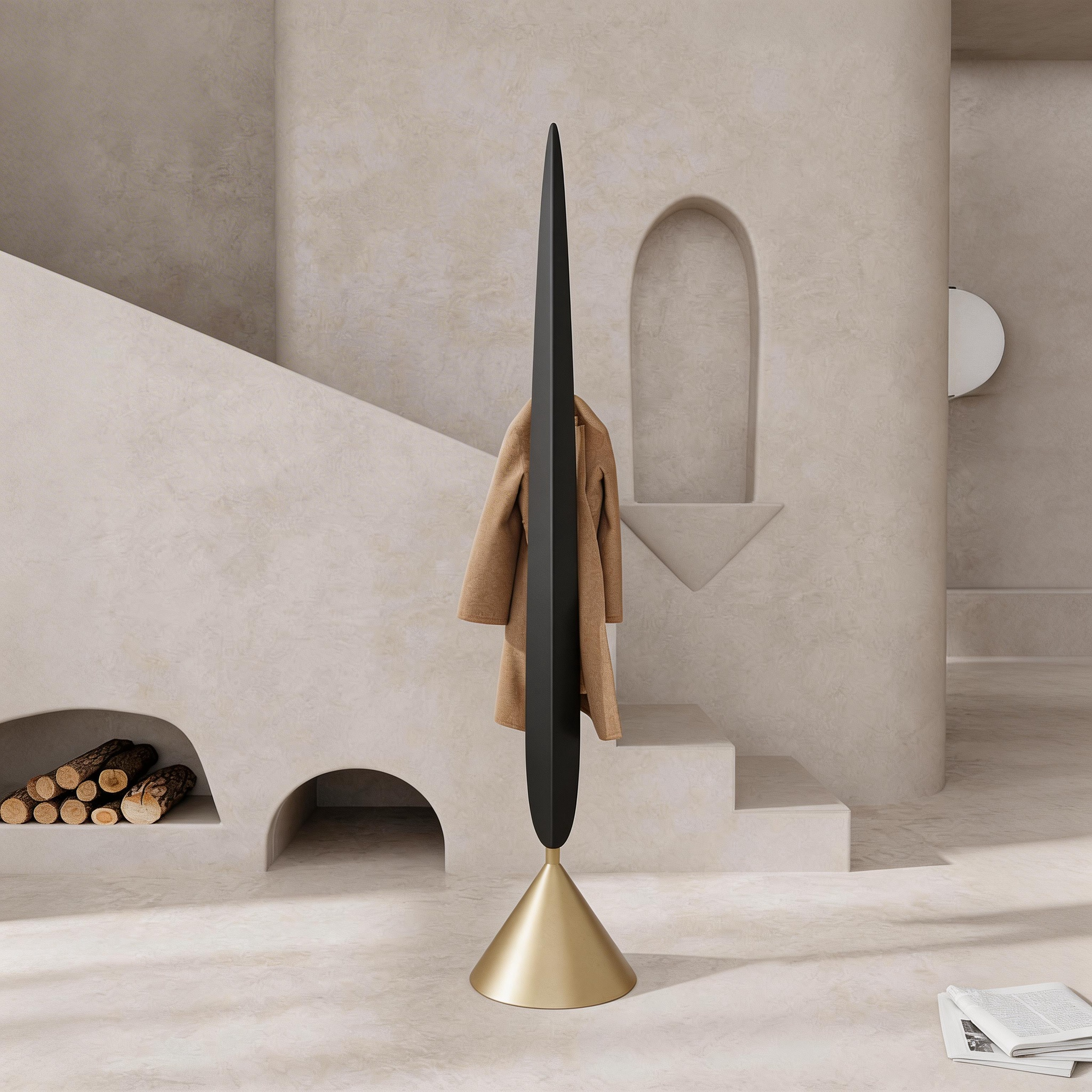 Sculptural Blade Cone Coat Stand