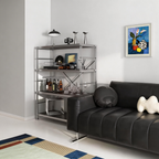 Mirror-Finish Stainless Steel X-Frame Three-Tier Display Stand