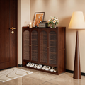 Lace-Panel Entryway Shoe Cabinet