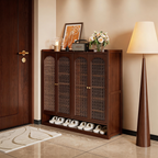 Lace-Panel Entryway Shoe Cabinet