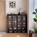 Lace-Panel Entryway Shoe Cabinet
