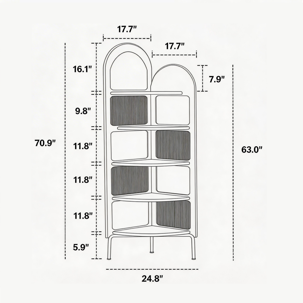 Archway Curved Corner Shelf