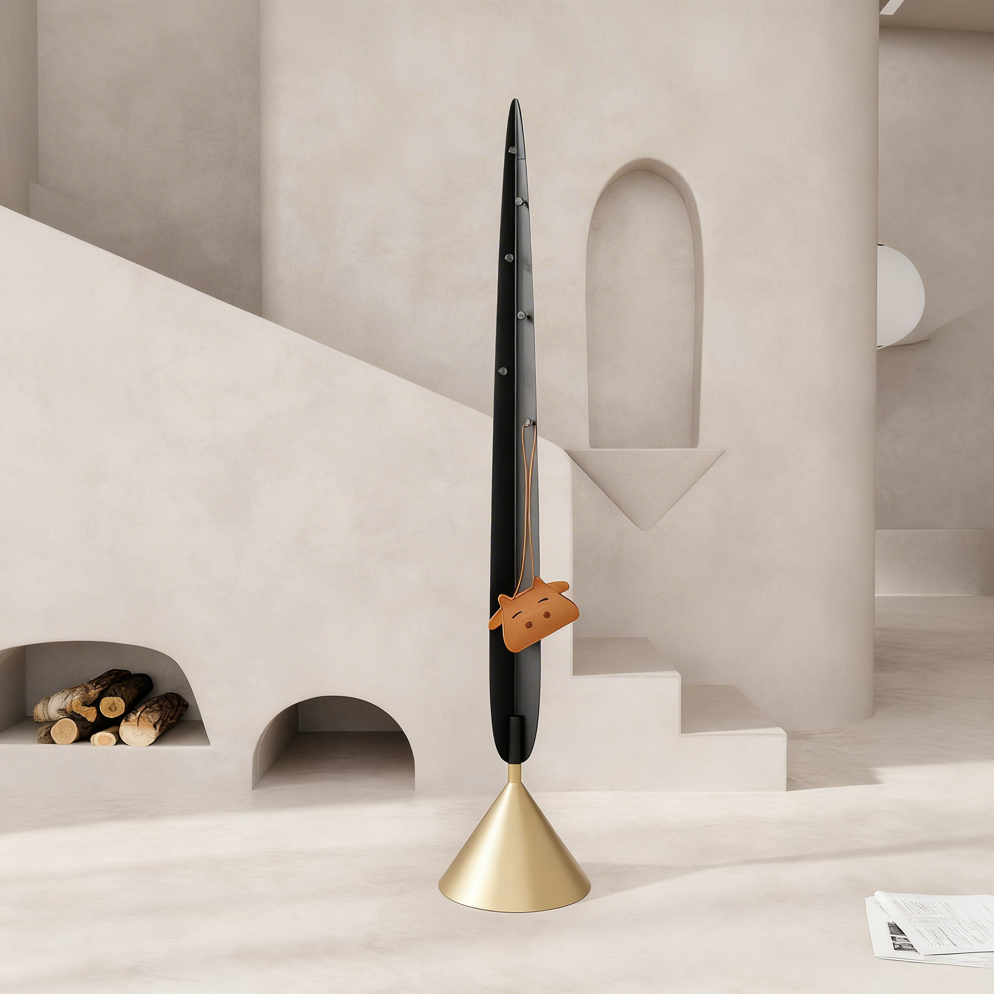 Sculptural Blade Cone Coat Stand