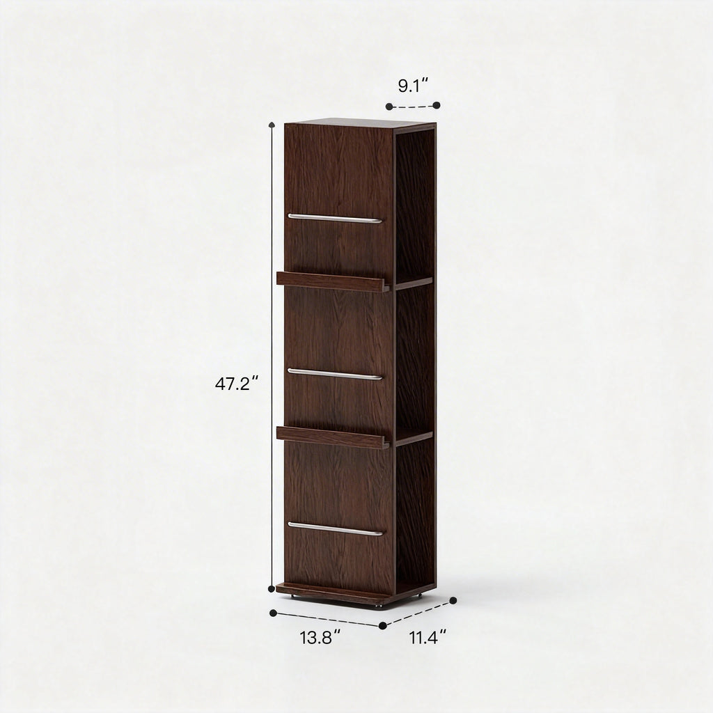 Precision Narrow Walnut Shelf Unit