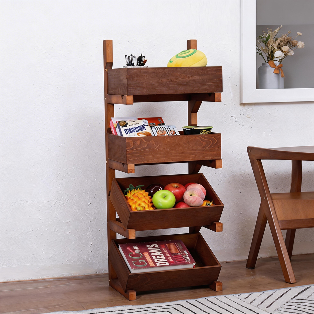 Tiered Wooden Storage Tower